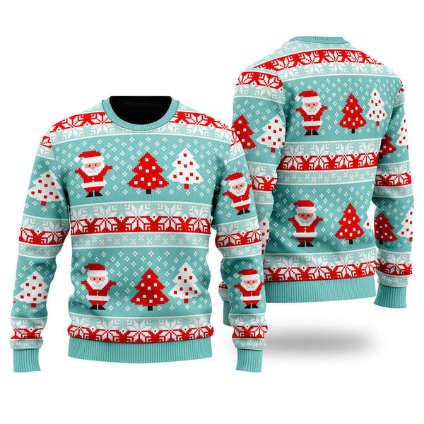 Vintage Santa Light Up Pattern Ugly Christmas Sweater For Men & Women Christmas Gift Sweater US2048 - WeCustomit