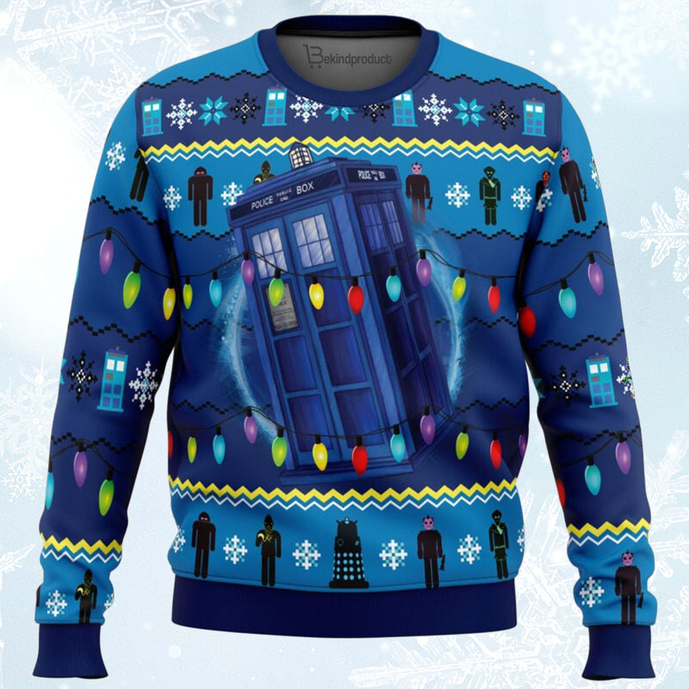 WHO’S Outside Doctor Who Ugly Christmas Sweater For Men & Women Christmas Gift Sweater BH442 - WeCustomit
