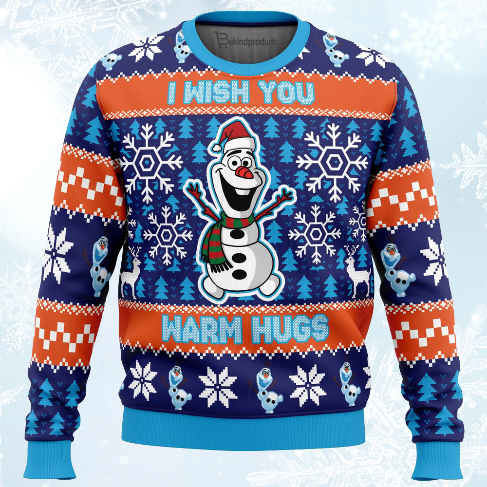 Warm Hugs Frozen Ugly Christmas Sweater For Men & Women Christmas Gift Sweater PT119 - WeCustomit