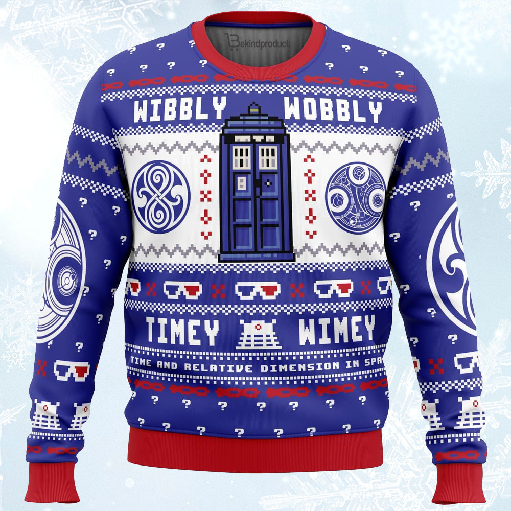 Wibbly Wobbly Doctor Who Ugly Christmas Sweater For Men & Women Christmas Gift Sweater PT237 - WeCustomit