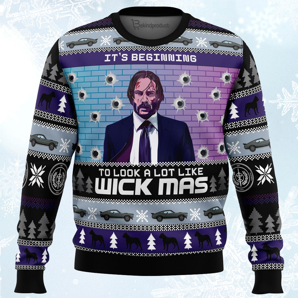Wick-Mas Ugly Christmas Sweater For Men & Women Christmas Gift Sweater PT742 - WeCustomit