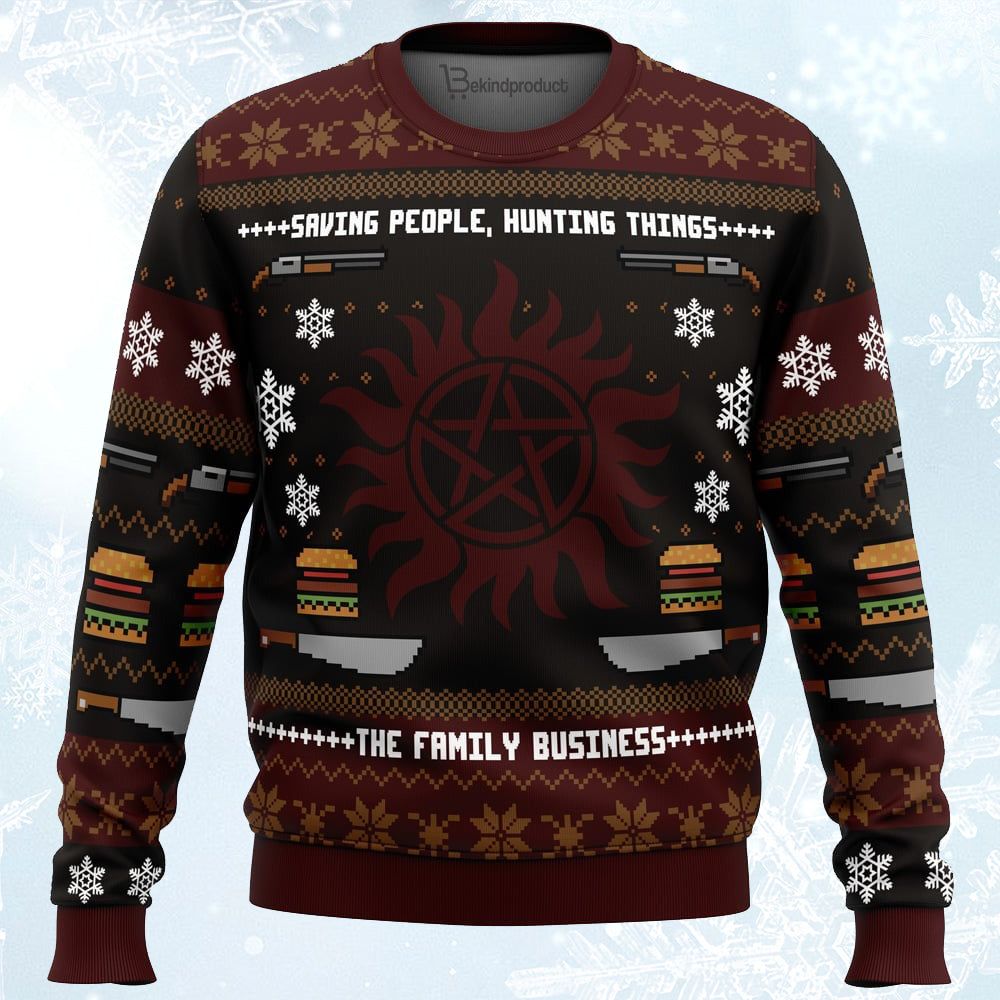 Winchester Christmas Supernatural Ugly Christmas Sweater For Men & Women Christmas Gift Sweater PT121 - WeCustomit