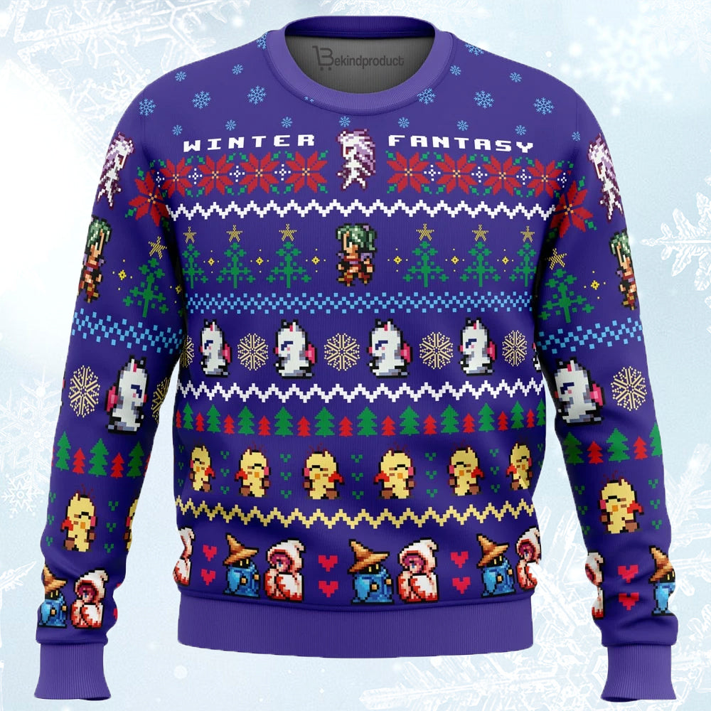 Winter Fantasy Final Fantasy Ugly Christmas Sweater For Men & Women Christmas Gift Sweater PT821 - WeCustomit