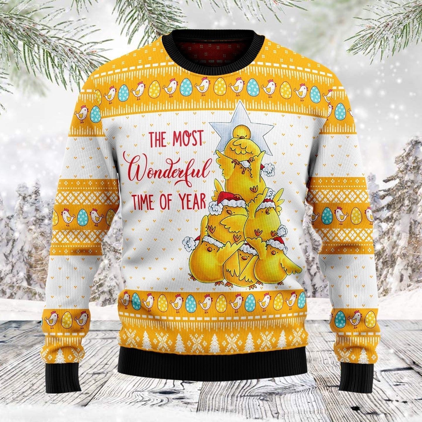 Wonderful Time Chicken Ugly Christmas Sweater For Men & Women Christmas Gift Sweater US1861 - WeCustomit