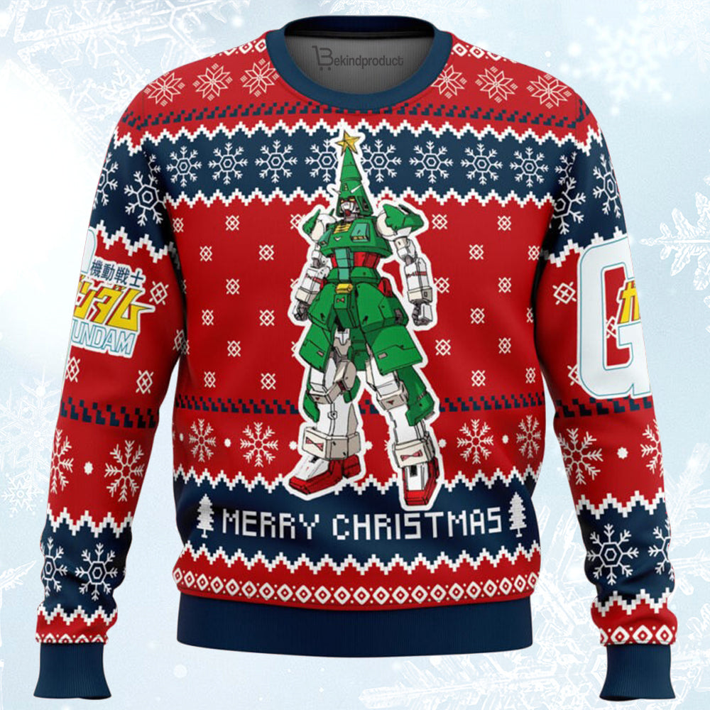 Xmas Tree Gundam Ugly Christmas Sweater For Men & Women Christmas Gift Sweater BH162 - WeCustomit