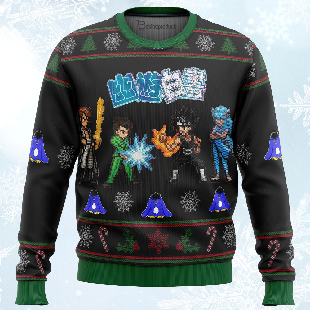 YUYU HAKUSHO Ghost Fighter Characters Ugly Christmas Sweater For Men & Women Christmas Gift Sweater PT240 - WeCustomit