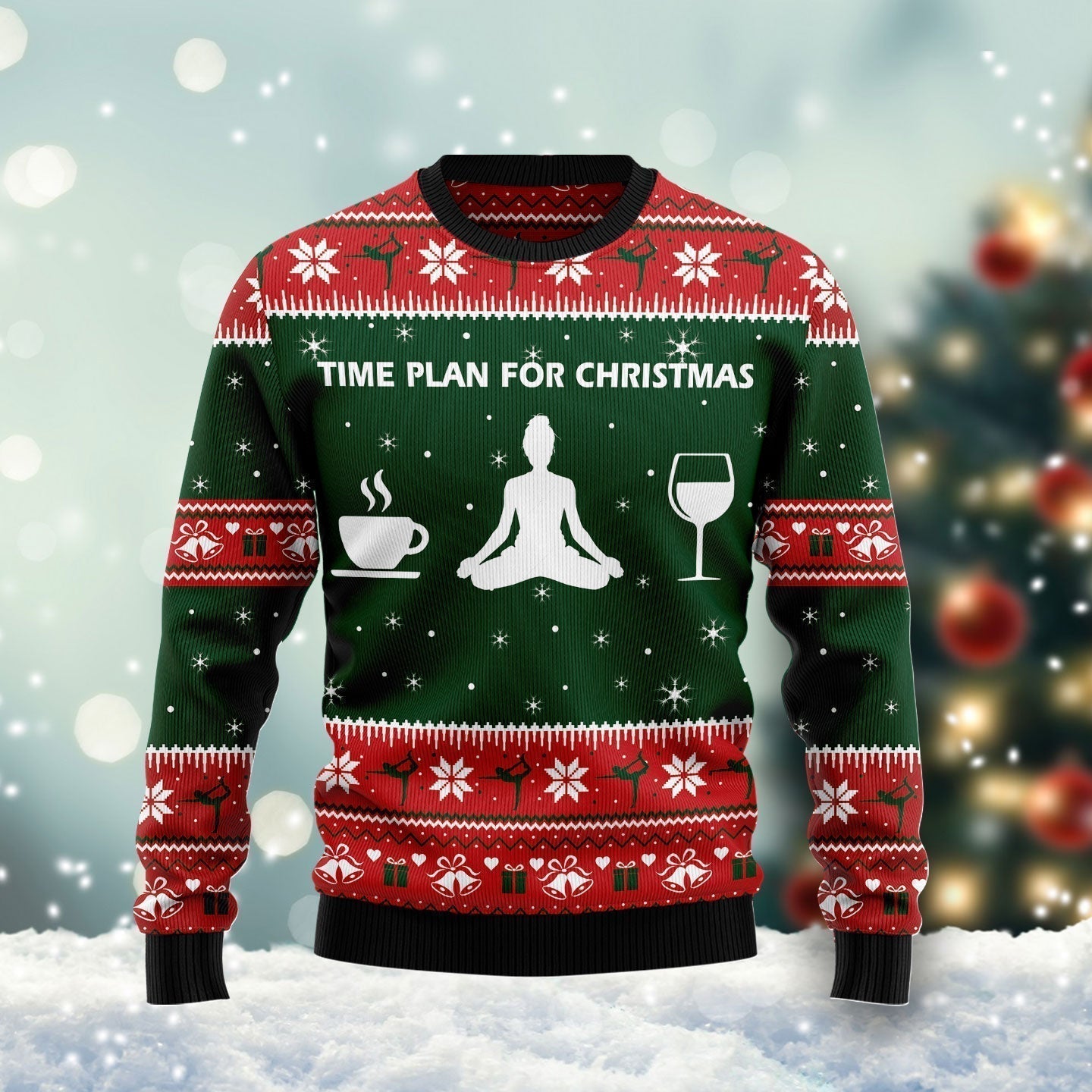 Christmas Yoga Ugly Christmas Sweater For Men & Women Christmas Gift Sweater US1734 - WeCustomit