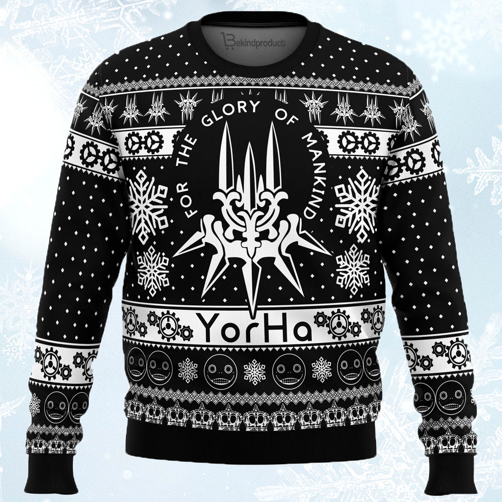 Yorha Nier Automata Ugly Christmas Sweater For Men & Women Christmas Gift Sweater PT666 - WeCustomit