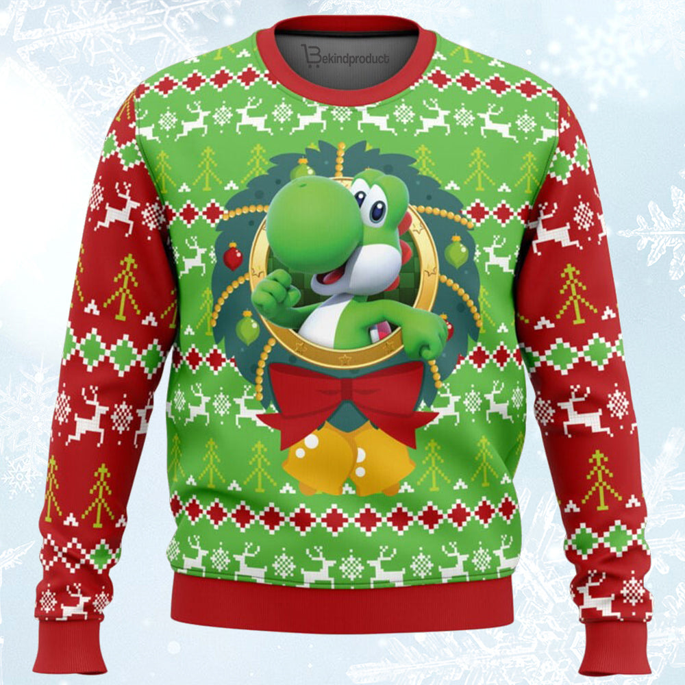 Yoshi Super Mario Ugly Christmas Sweater For Men & Women Christmas Gift Sweater BH321 - WeCustomit