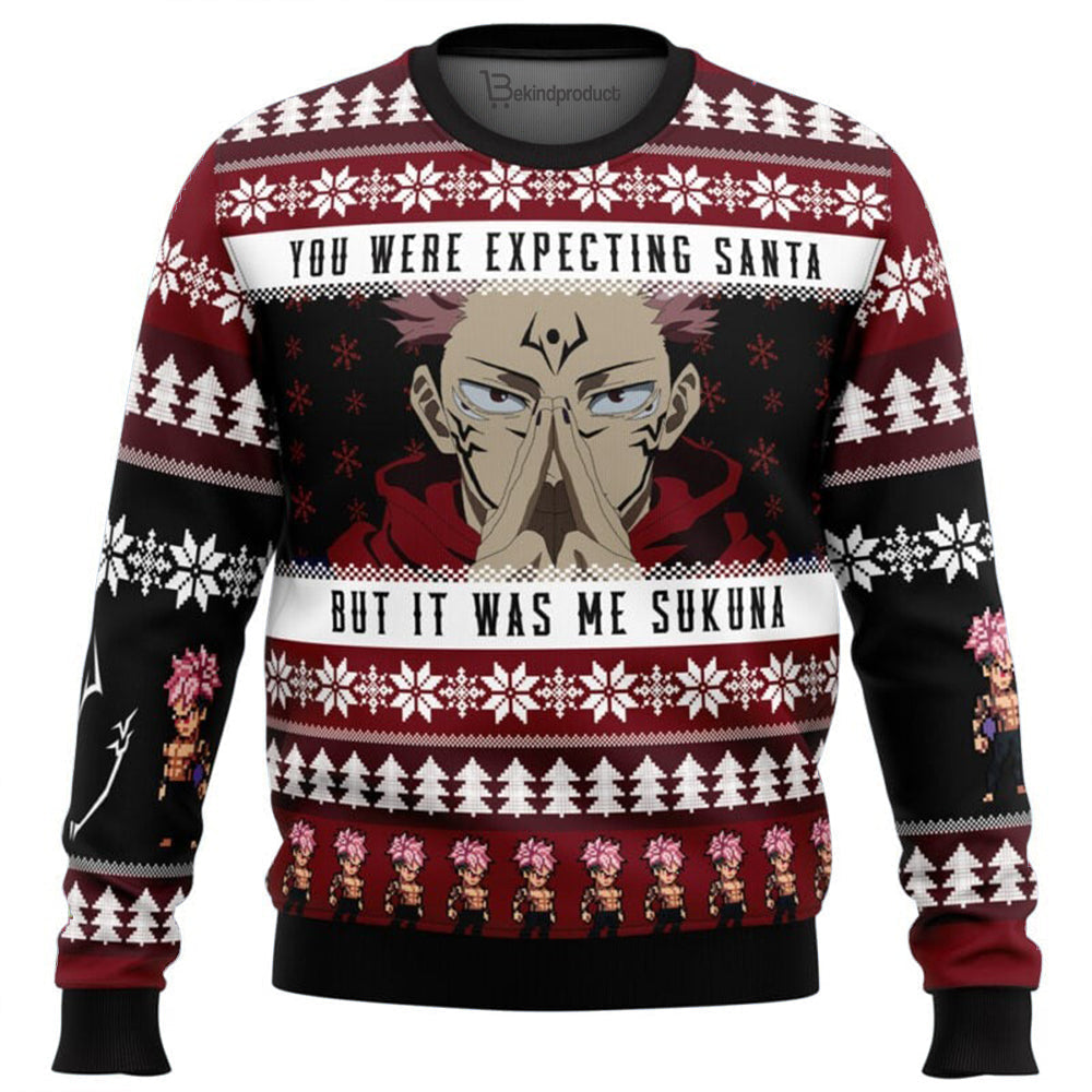 You Were Expecting Santa Sukuna Jujutsu Kaisen Ugly Christmas Sweater For Men & Women Christmas Gift Sweater BH281 - WeCustomit