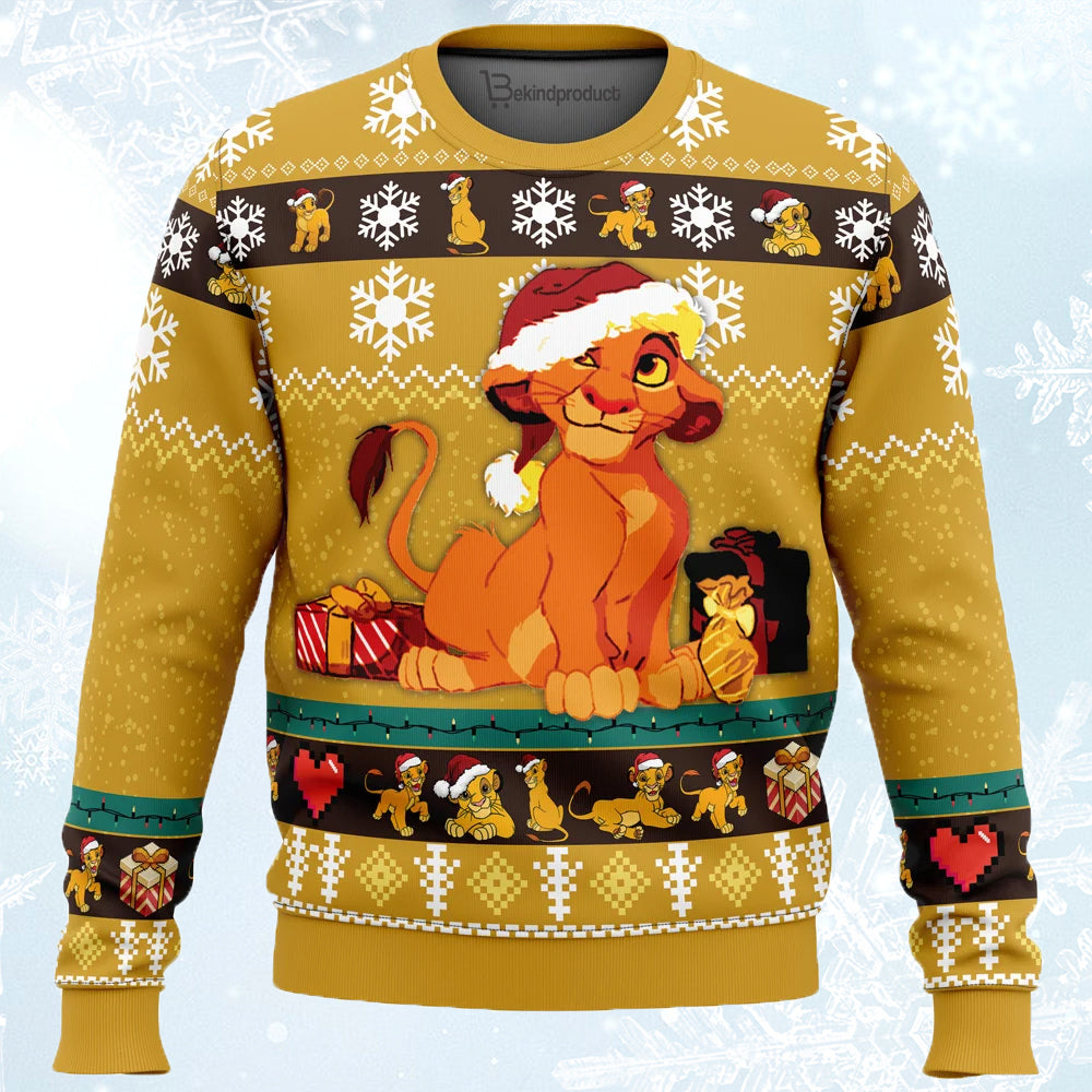 Young Simba Ugly Christmas Sweater For Men & Women Christmas Gift Sweater PT667 - WeCustomit