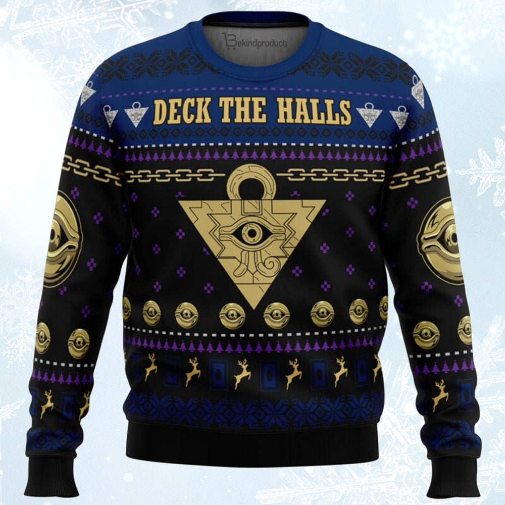 Yugioh Deck the Halls Ugly Christmas Sweater For Men & Women Christmas Gift Sweater BH122 - WeCustomit
