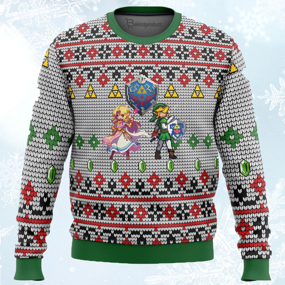 Zelda and Link Ugly Christmas Sweater For Men & Women Christmas Gift Sweater PT591 - WeCustomit