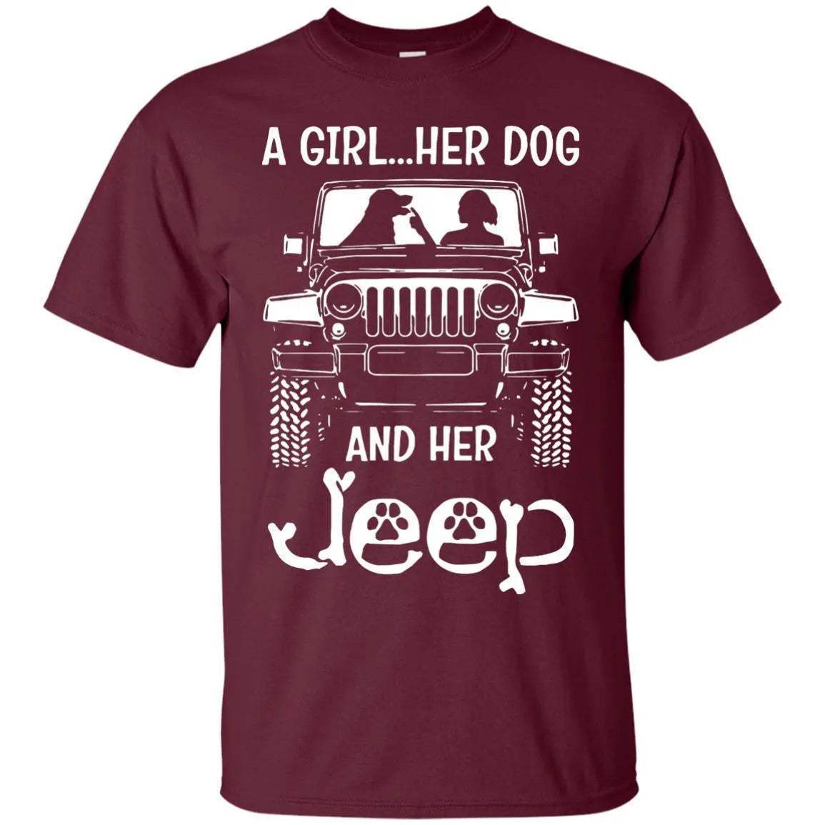 A Girl Her Dog And Her Jeep Shirt - WeCustomit