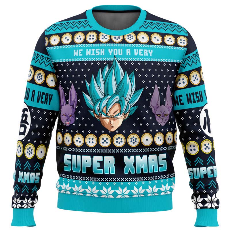 A Very Saiyan Christmas Dragon Ball Z Ugly Christmas Sweater - WeCustomit
