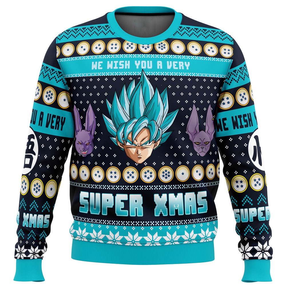 A Very Saiyan Christmas Dragon Ball Z Ugly Christmas Sweater - WeCustomit