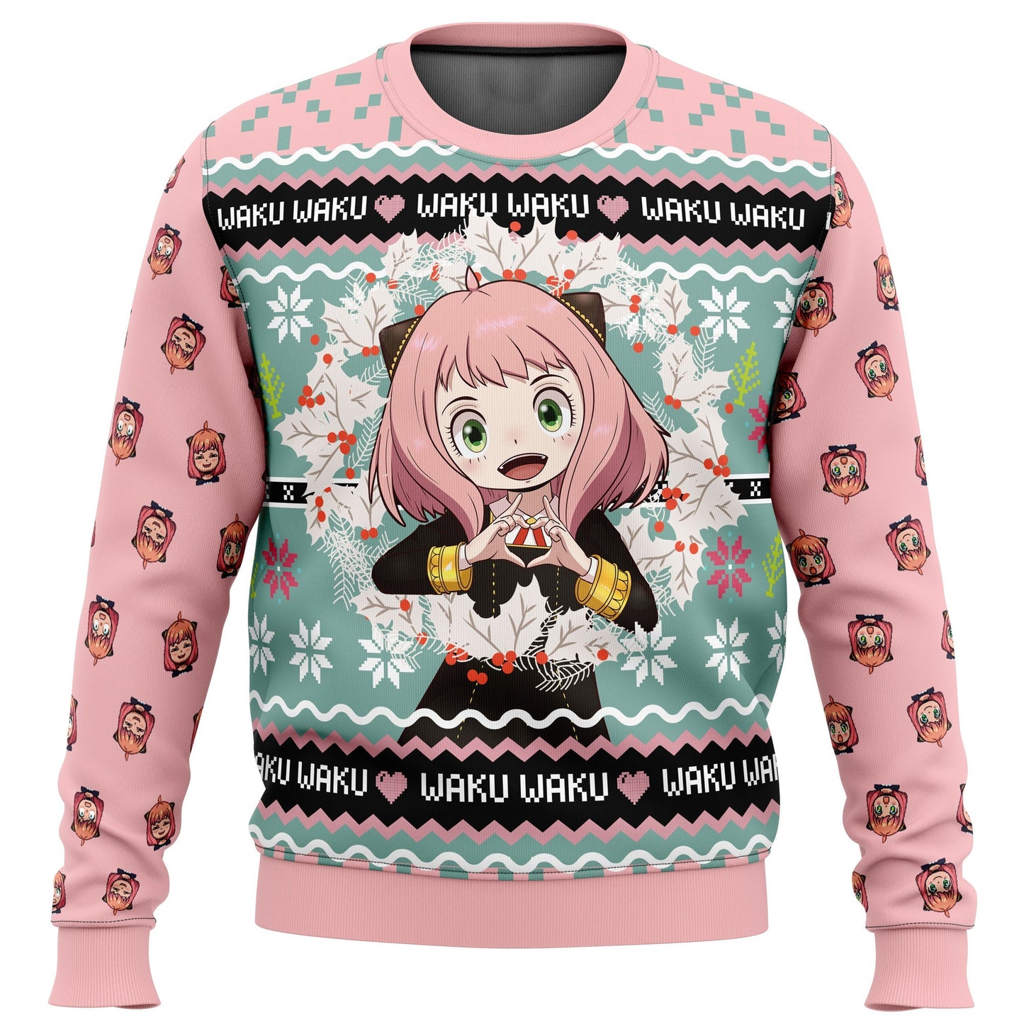 Anya Forger Waku Waku Spy x Family Ugly Christmas Sweater - WeCustomit