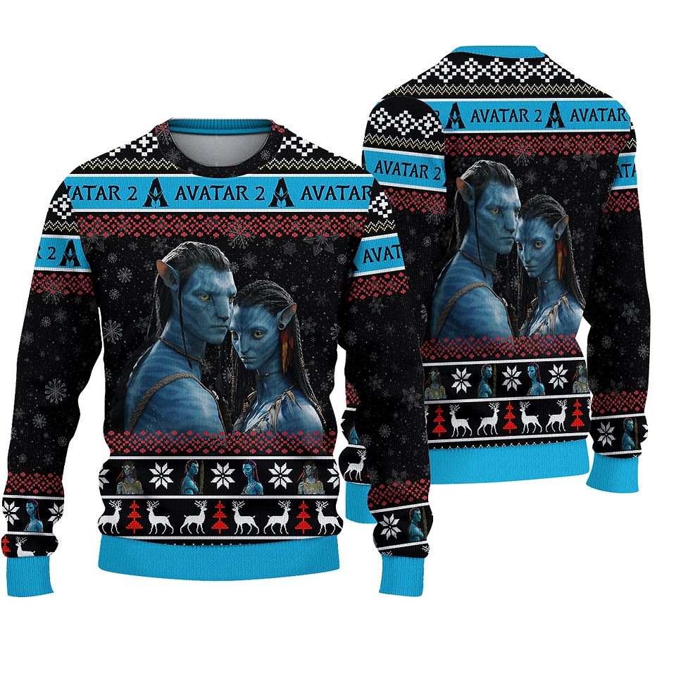 Jake Sully & Neytiri Ugly Christmas Sweater For Men & Women Christmas Gift Sweater PT955 - WeCustomit