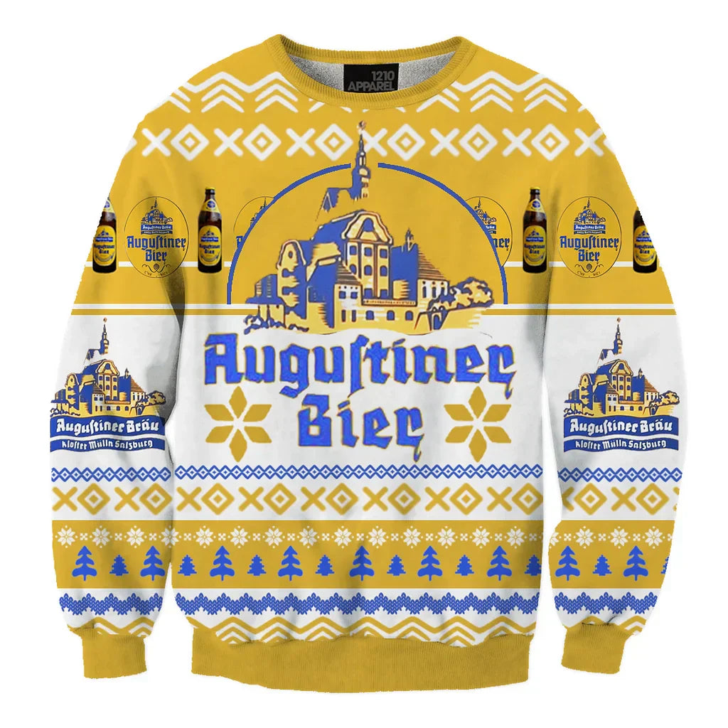 Unisex Augustiner Bräu Kloster Beer 3D Ugly Christmas Sweater For Men & Women Christmas Gift Sweater BH1134 - WeCustomit