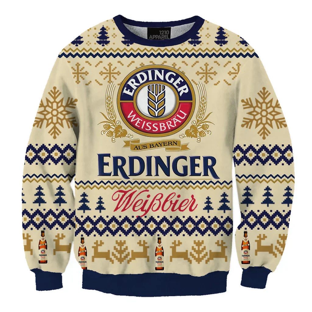 Unisex Erdinger Weissbier 3D Ugly Christmas Sweater For Men & Women Christmas Gift Sweater BH1216 - WeCustomit