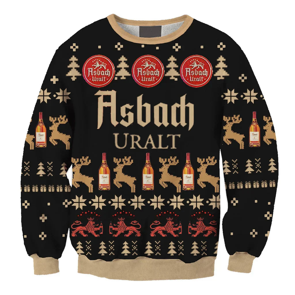 Unisex Asbach Urbrand 3D Ugly Christmas Sweater For Men & Women Christmas Gift Sweater BH1154 - WeCustomit