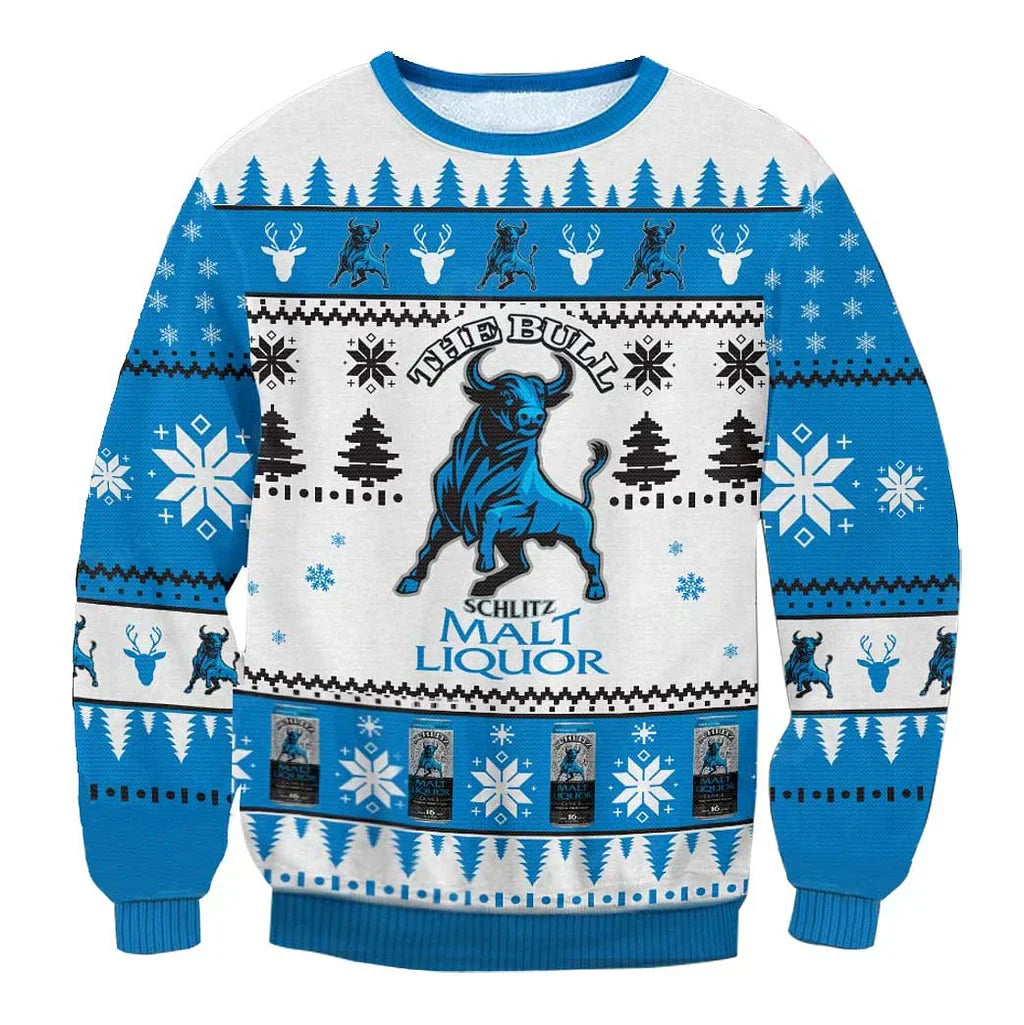 Unisex Schiltz Malt Liquor 3D Ugly Christmas Sweater For Men & Women Christmas Gift Sweater BH1257 - WeCustomit