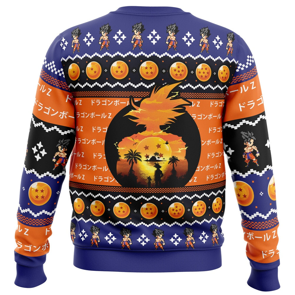 Beautiful Sunset Dragon Ball Z Ugly Christmas Sweater - WeCustomit