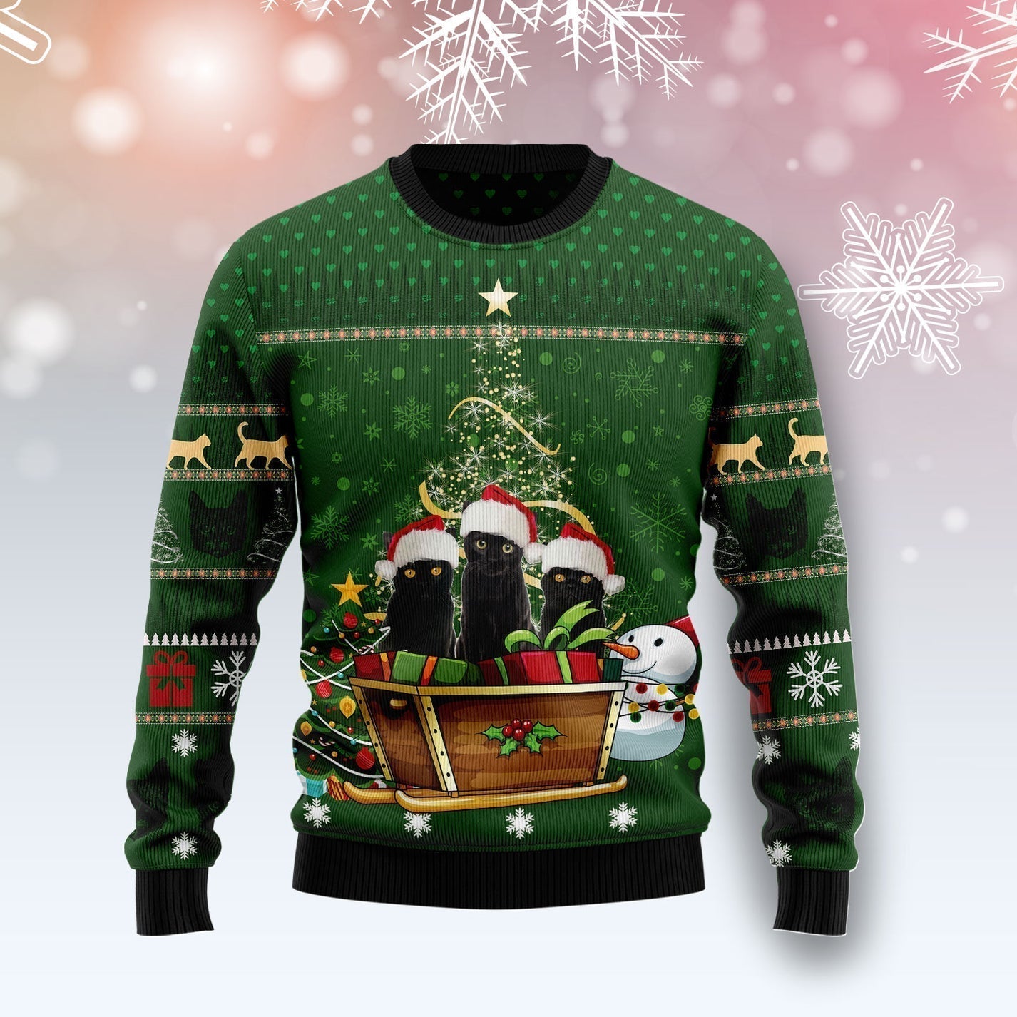 Black Cat Group Xmas Ugly Christmas Sweater For Men & Women Christmas Gift Sweater US2887 - WeCustomit