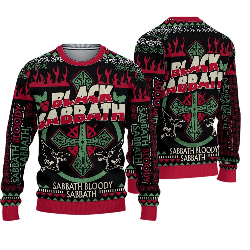 Bla-ck Sab-bath Band Ugly Christmas Sweater For Men & Women Christmas Gift Sweater PT930 - WeCustomit
