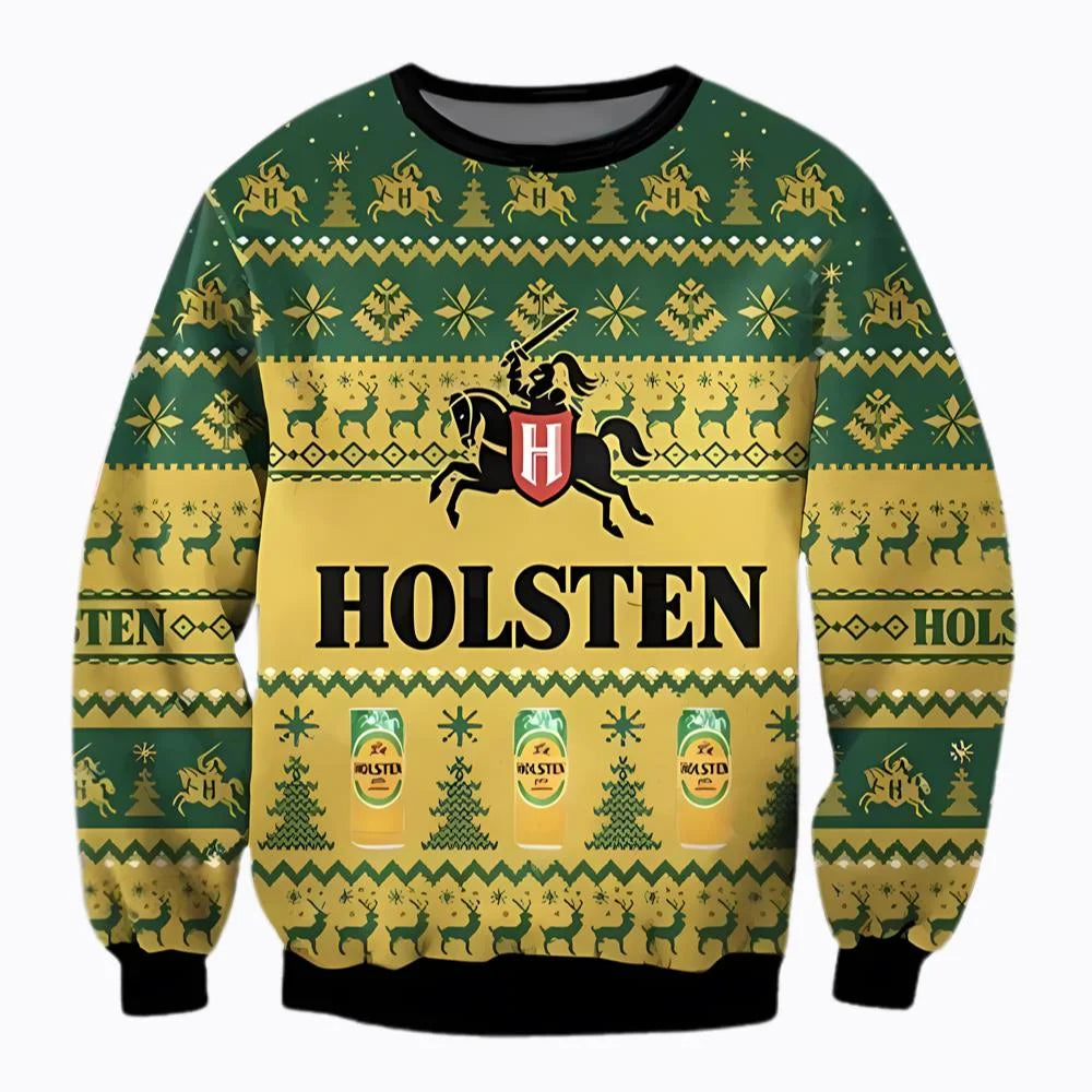 Unisex Holsten Beer 3D Ugly Christmas Sweater For Men & Women Christmas Gift Sweater BH1149 - WeCustomit