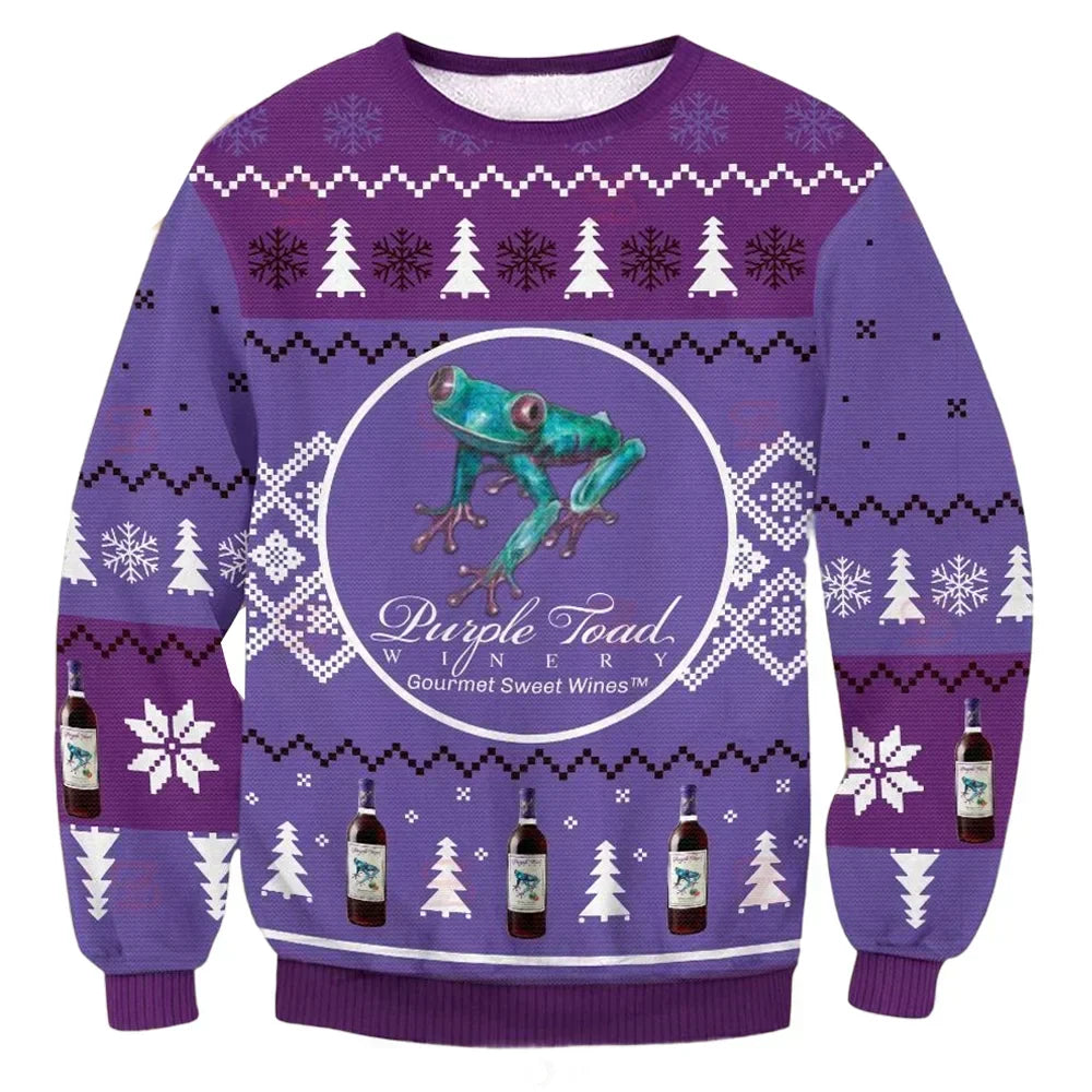 Unisex Purple Toad Winery 3D Ugly Christmas Sweater For Men & Women Christmas Gift Sweater BH1280 - WeCustomit