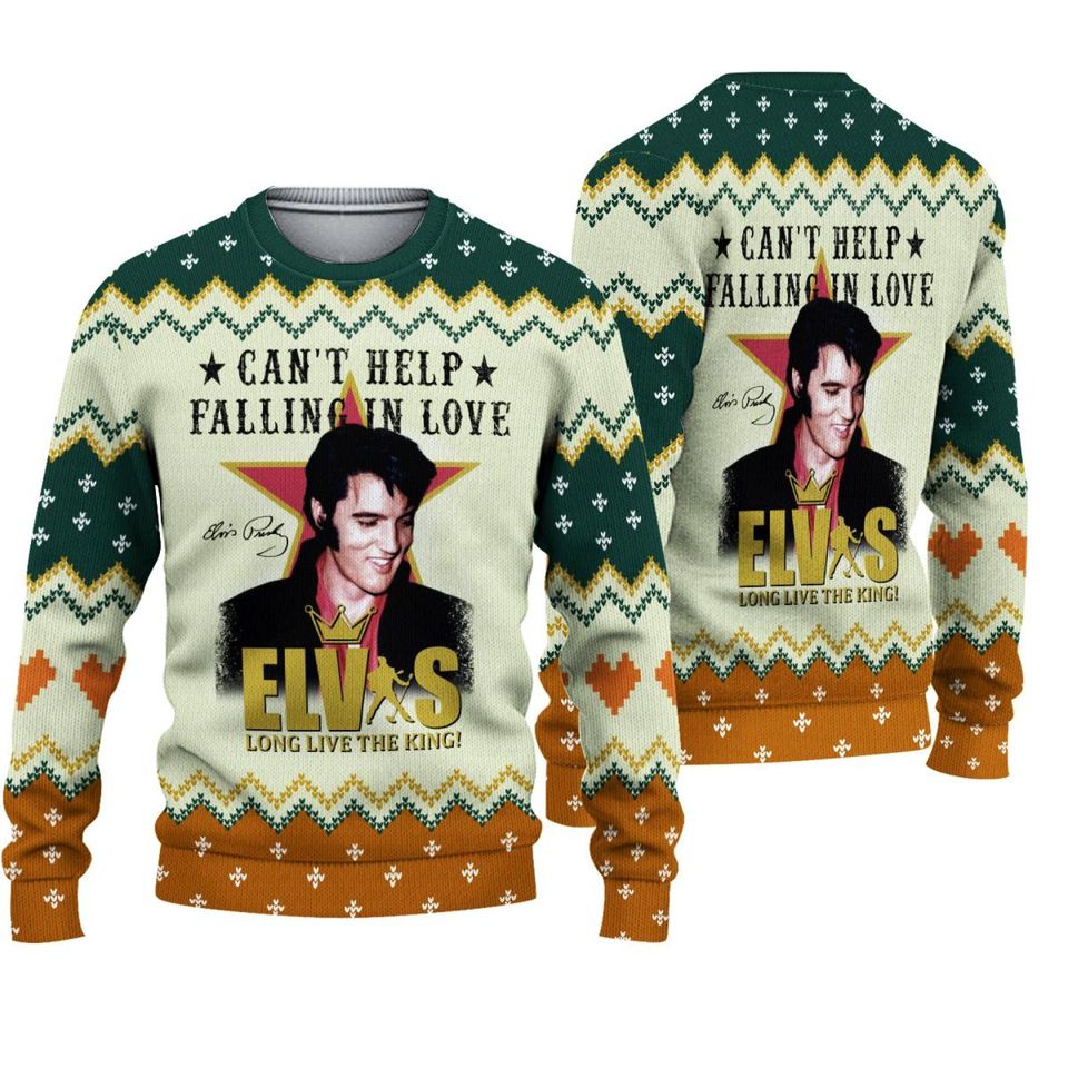 Can't Help Falling In Love Ugly Christmas Sweater For Men & Women Christmas Gift Sweater PT976 - WeCustomit