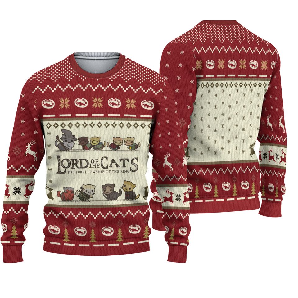 Cat Lord of The Cats Ugly Christmas Sweater For Men & Women Christmas Gift Sweater BH627 - WeCustomit