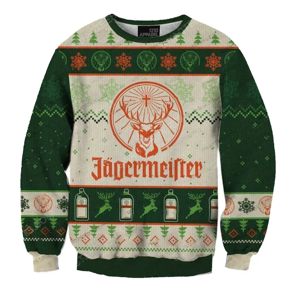 Unisex Jagermeister Negroni 3D Ugly Christmas Sweater For Men & Women Christmas Gift Sweater BH1171 - WeCustomit