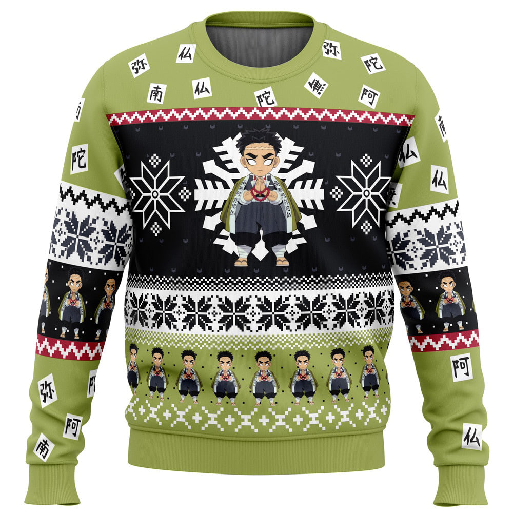 Chibi Christmas Gyomei Himejima Demon Slayer Ugly Christmas Sweater For Men & Women Christmas Gift Sweater US4059 - WeCustomit