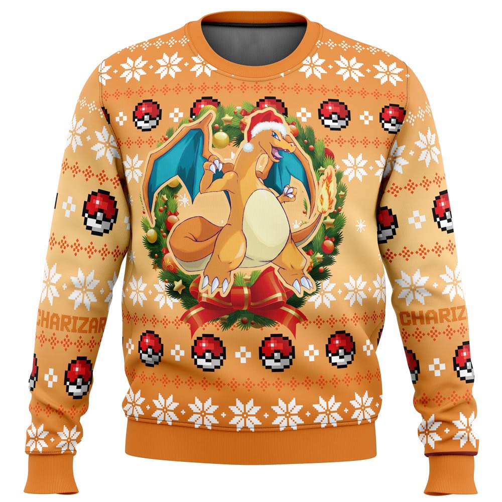 Christmas Charizard Pokemon Ugly Christmas Sweater - WeCustomit