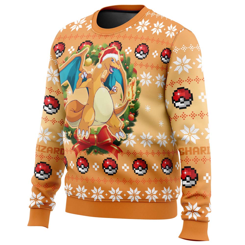 Christmas Charizard Pokemon Ugly Christmas Sweater - WeCustomit