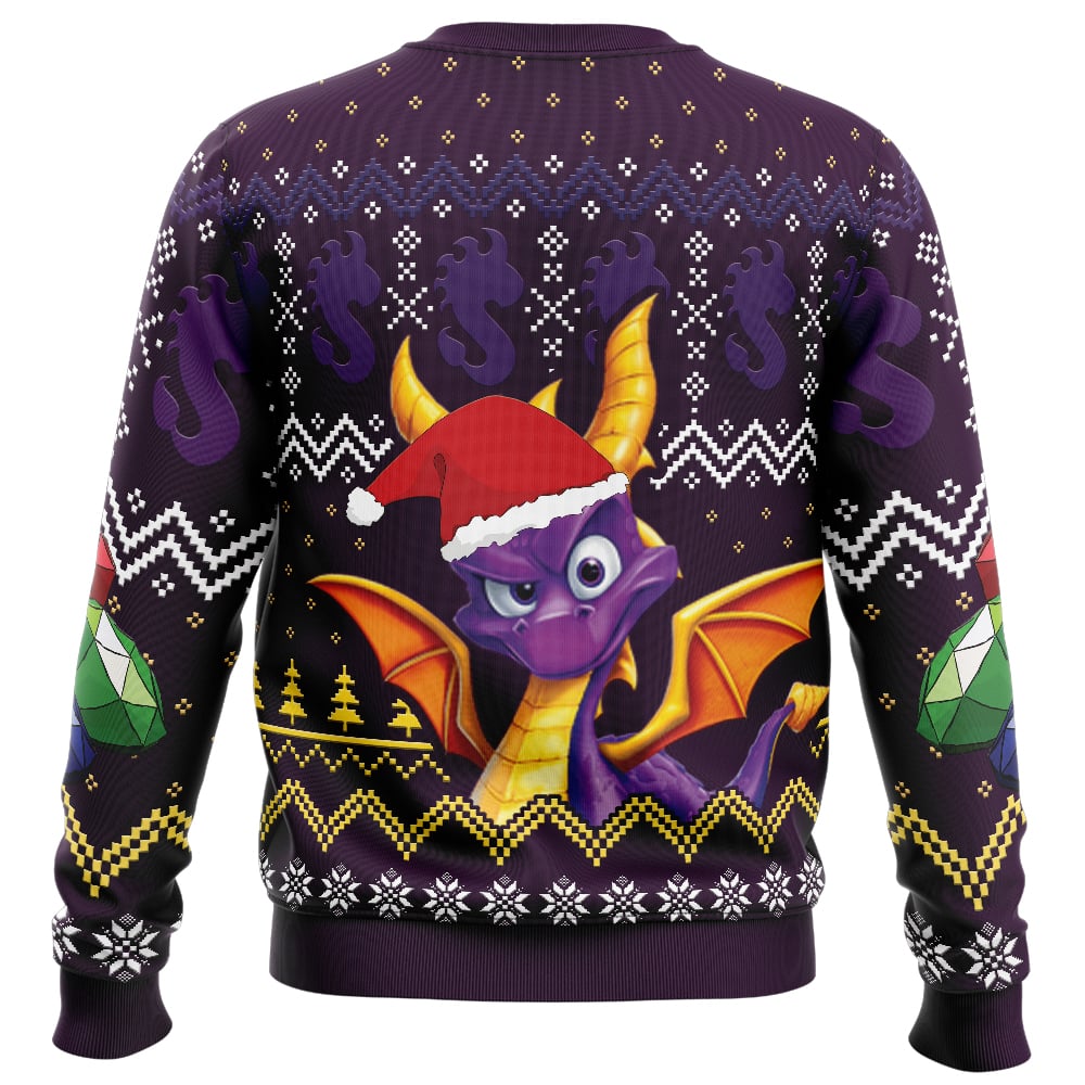 Christmas Dragon Spyro Ugly Christmas Sweater - WeCustomit