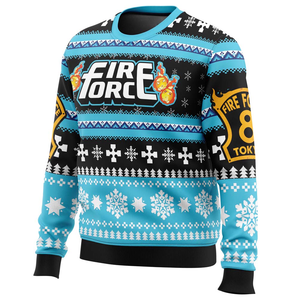 Christmas Flame Fire Force Ugly Christmas Sweater - WeCustomit