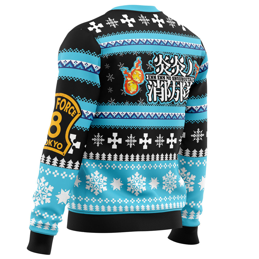 Christmas Flame Fire Force Ugly Christmas Sweater - WeCustomit