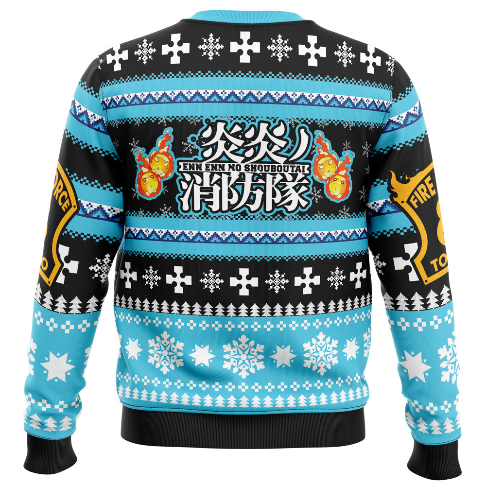 Christmas Flame Fire Force Ugly Christmas Sweater - WeCustomit