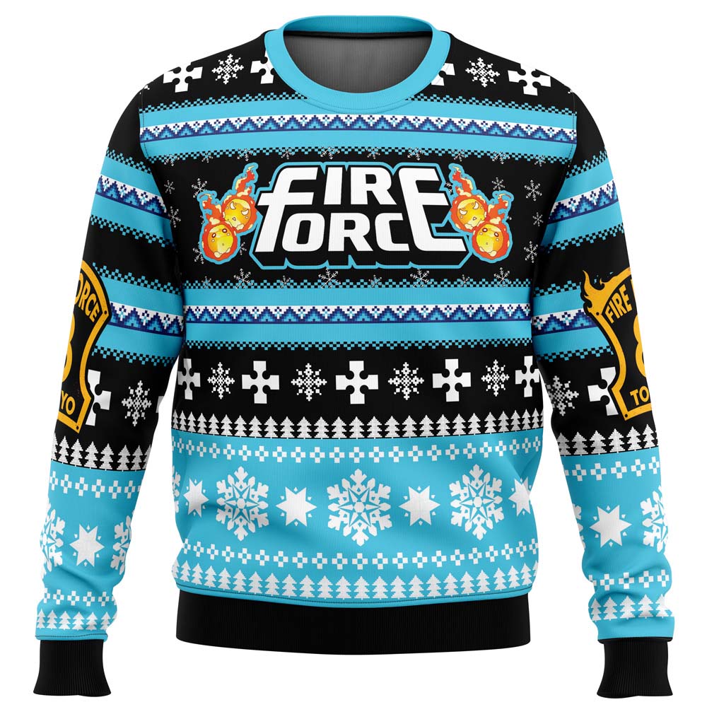 Christmas Flame Fire Force Ugly Christmas Sweater - WeCustomit