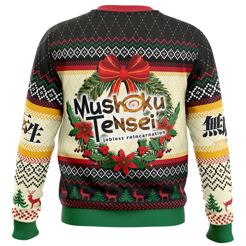 Christmas Is Here Mushoku Tensei: Jobless Reincarnation Ugly Christmas Sweater - WeCustomit