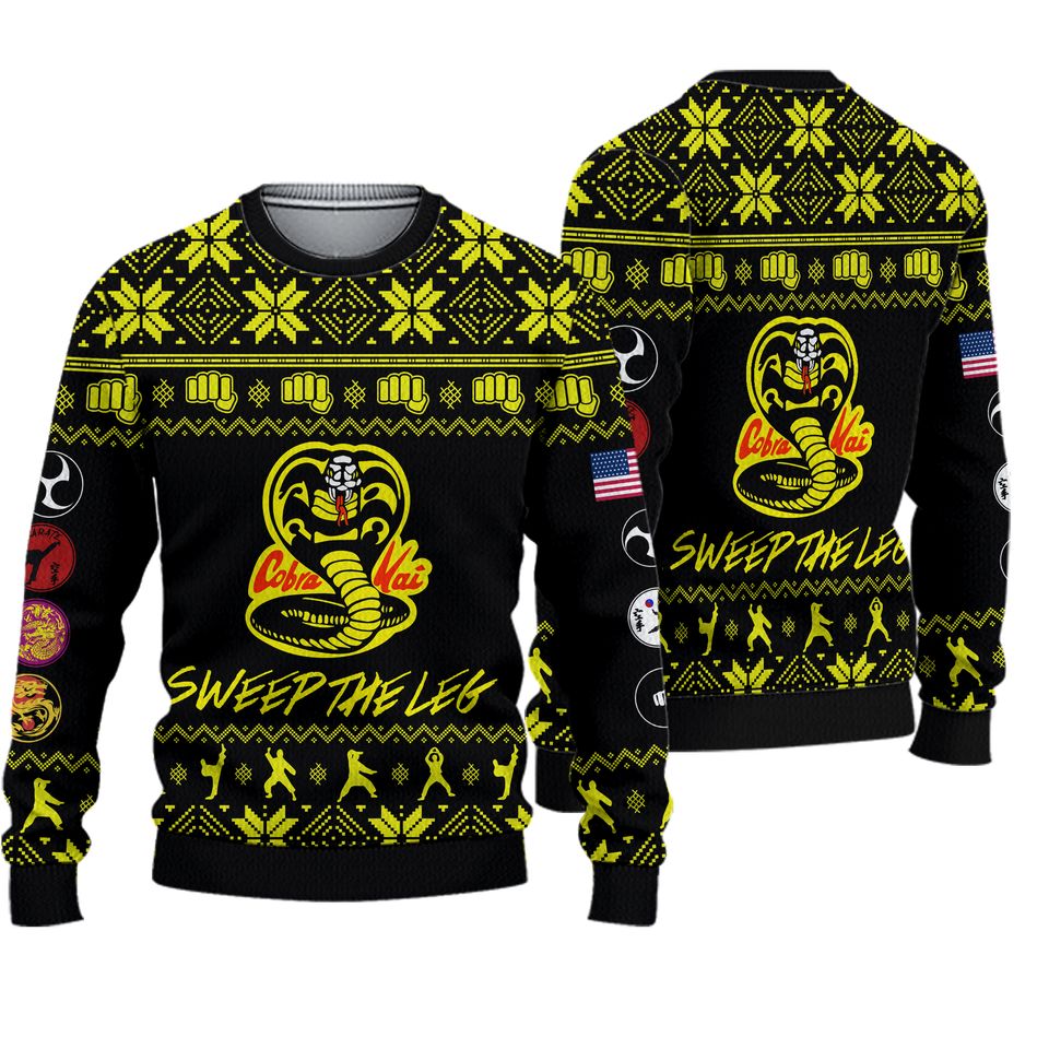 Cobra Kai Ugly Christmas Sweater For Men & Women Christmas Gift Sweater BH585 - WeCustomit