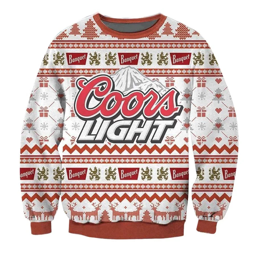 Unisex Coors Light Beer 3D Ugly Christmas Sweater For Men & Women Christmas Gift Sweater BH1150 - WeCustomit