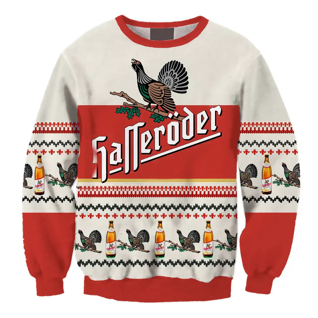 Unisex Hasseröder Pils Drink 3D Ugly Christmas Sweater For Men & Women Christmas Gift Sweater BH1081 - WeCustomit