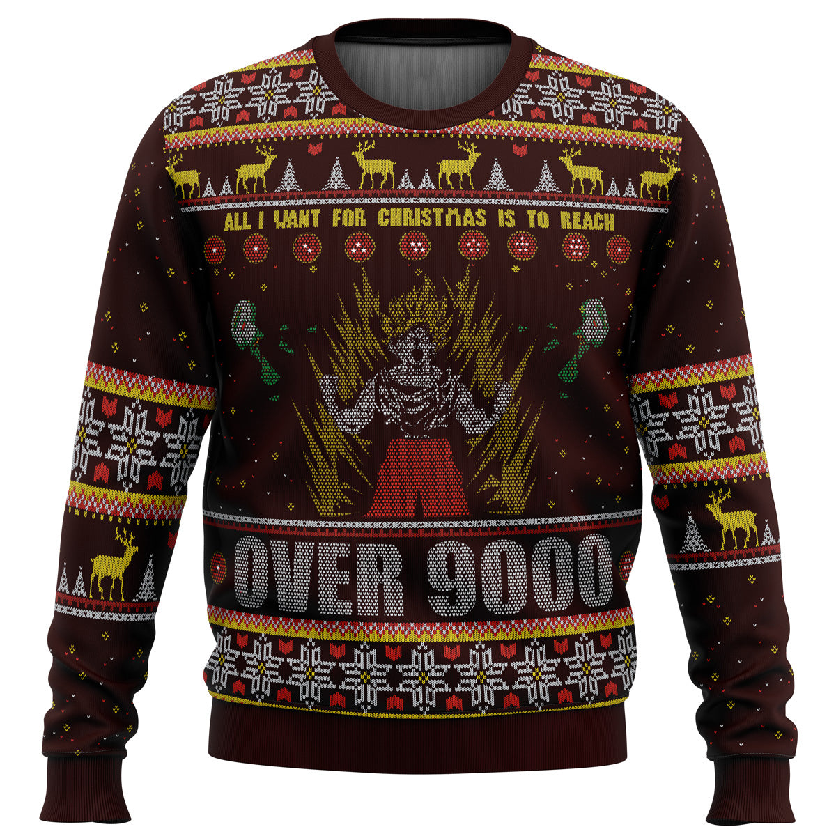 DBZ Goku Over 9000 Dragon Ball Z Ugly Christmas Sweater - WeCustomit