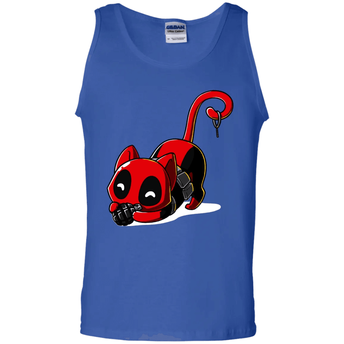 Deadpool Cat Tank Top Playing With Grenade - WeCustomit