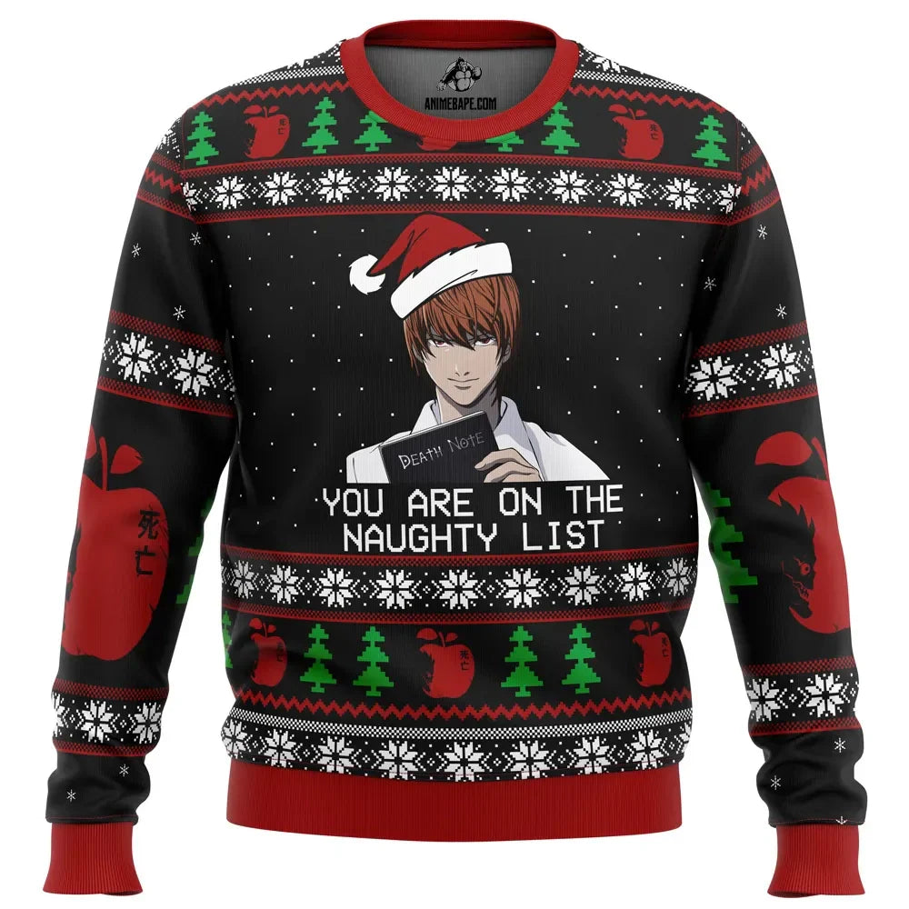 Death Note Naughty List Ugly Christmas Sweater - WeCustomit