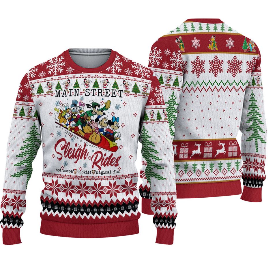 Main Stress Sleigh Rides Ugly Christmas Sweater For Men & Women Christmas Gift Sweater PT1005 - WeCustomit